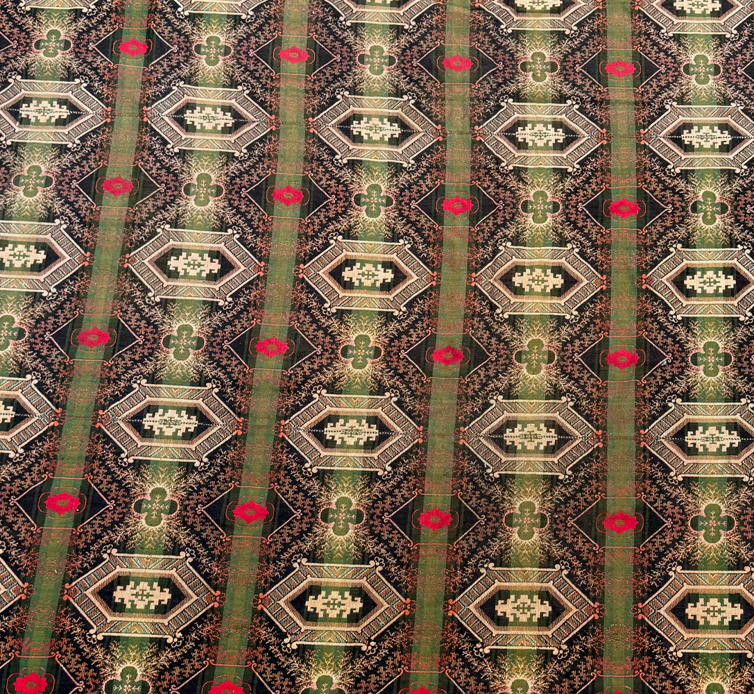 14' x 15' Antique American Loom Woven Wool Rug - Image 3