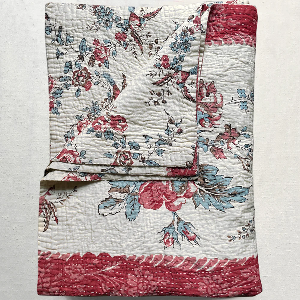 "18 c. French Floral" King Bedcover - Image 4