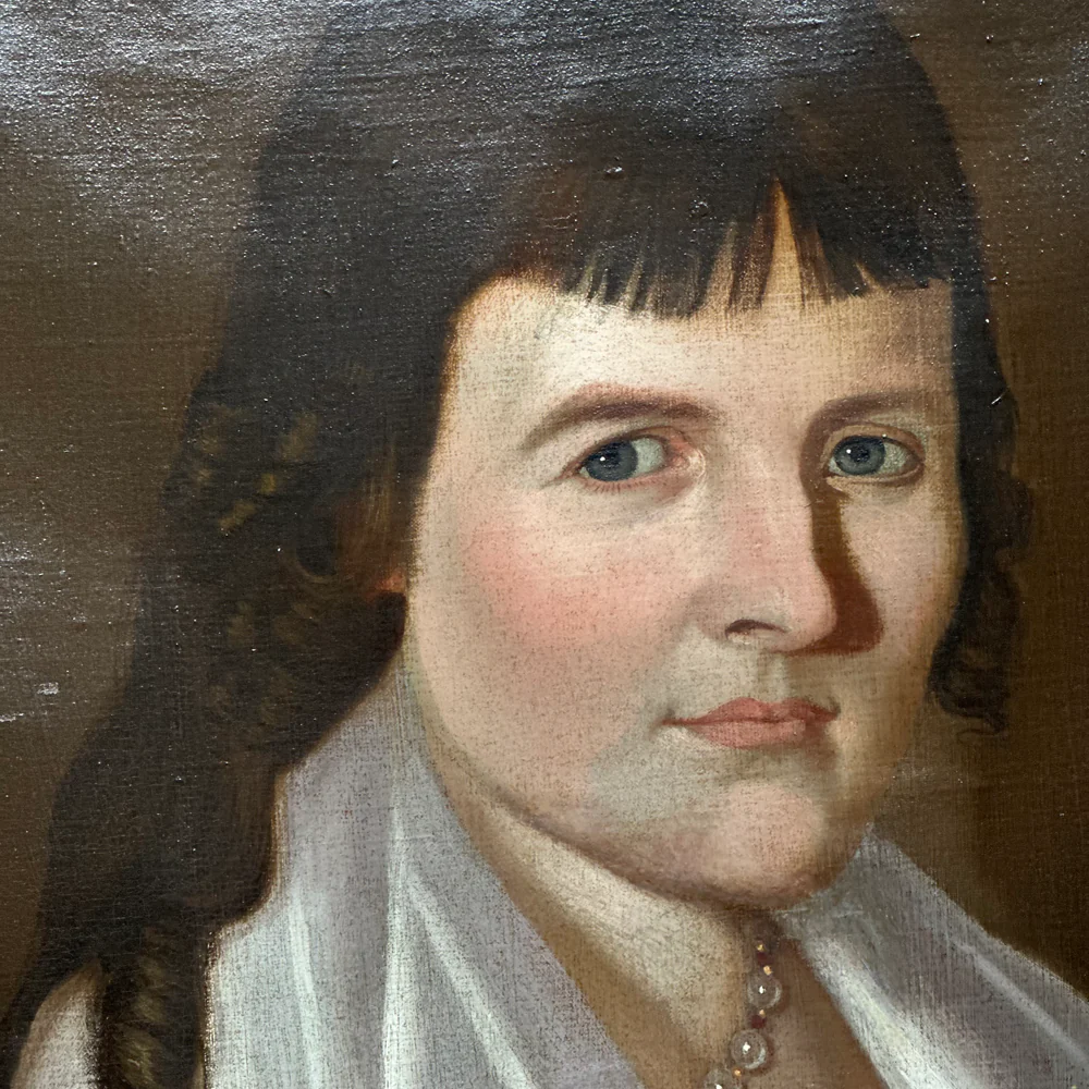 18th-century American Portrait of Betty Ferriss Bostwick by Richard Jennys (1734–1809) - Image 2