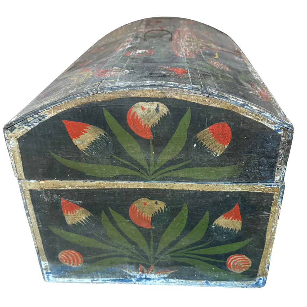 18th-century French Painted Trunk - Image 4