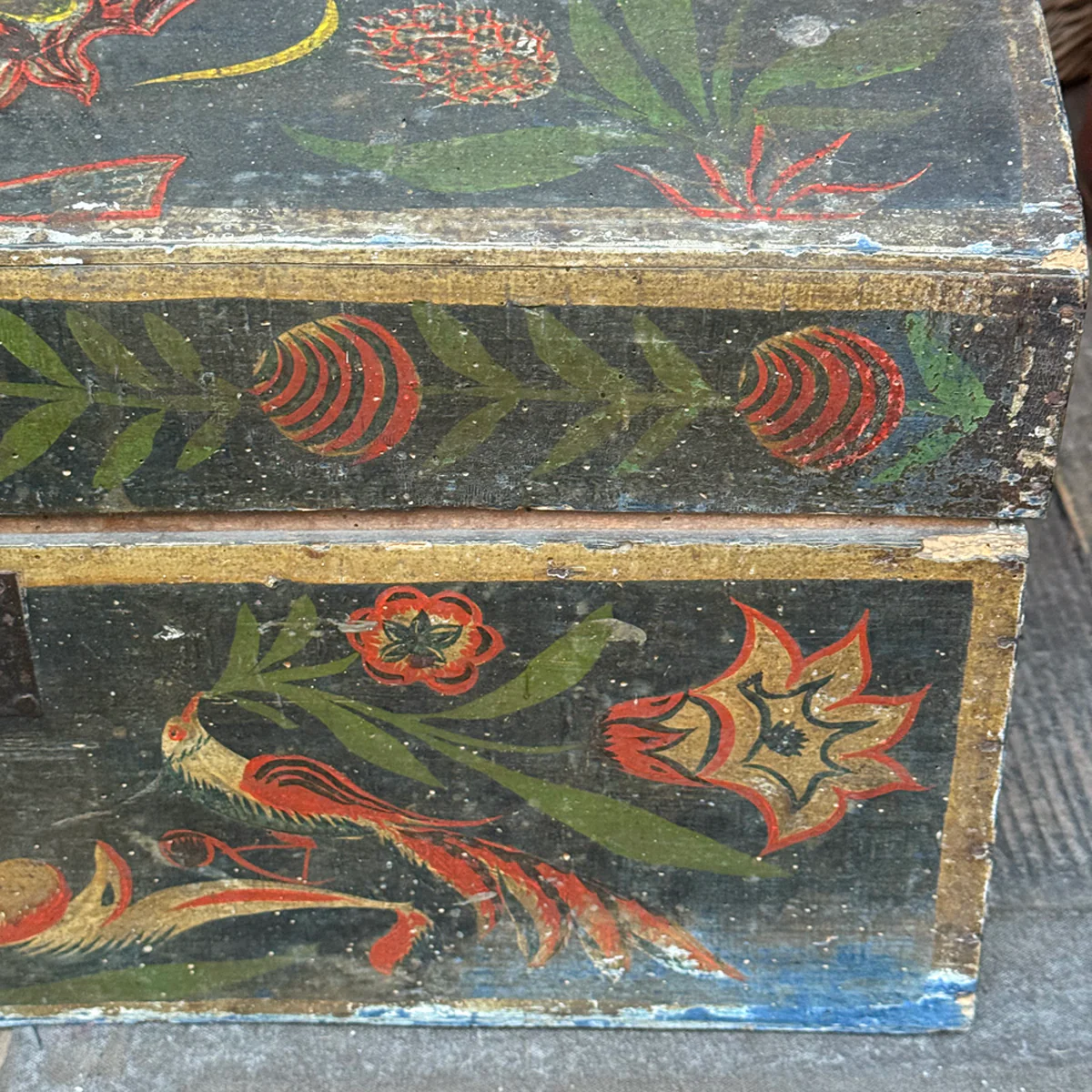 18th-century French Painted Trunk - Image 7