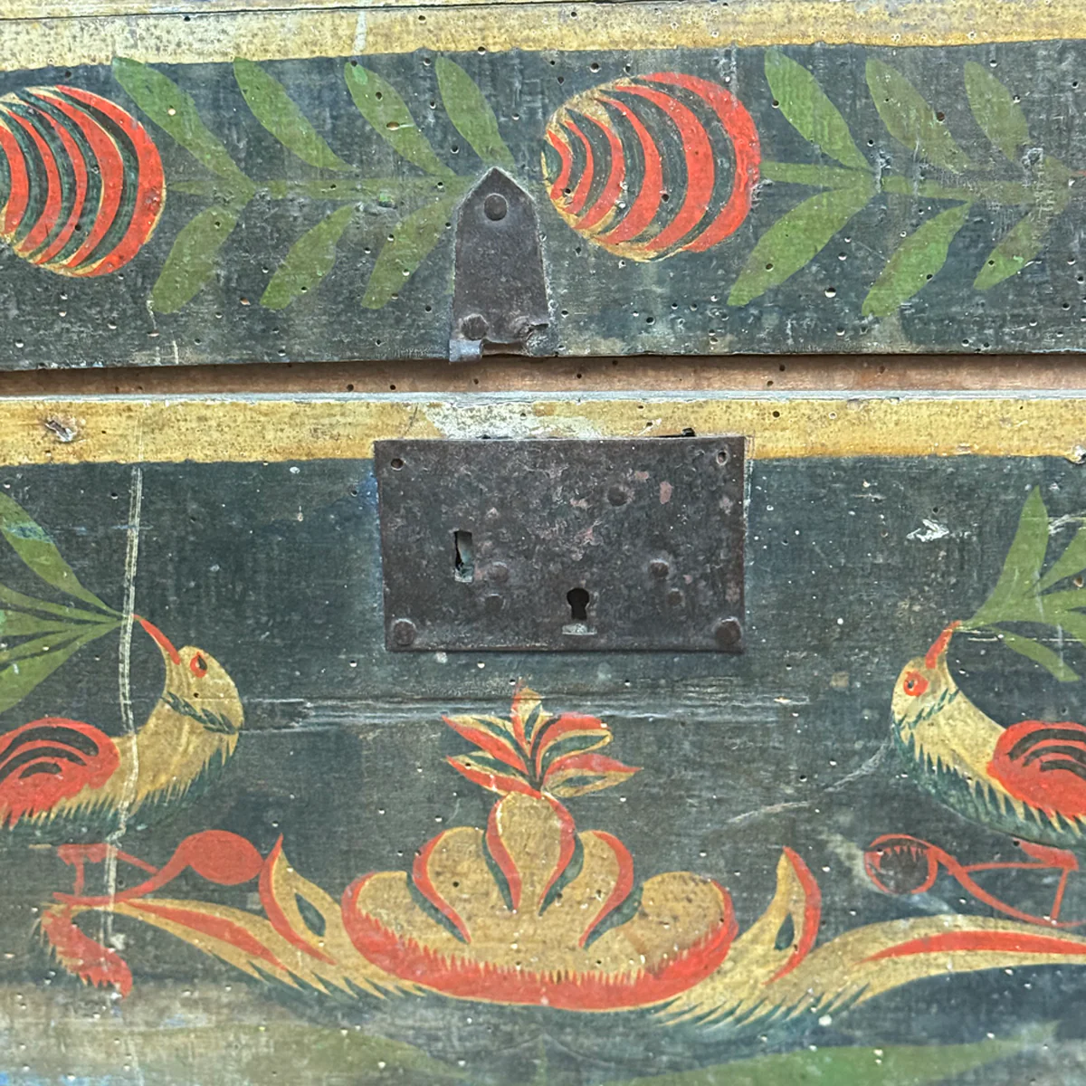 18th-century French Painted Trunk - Image 8