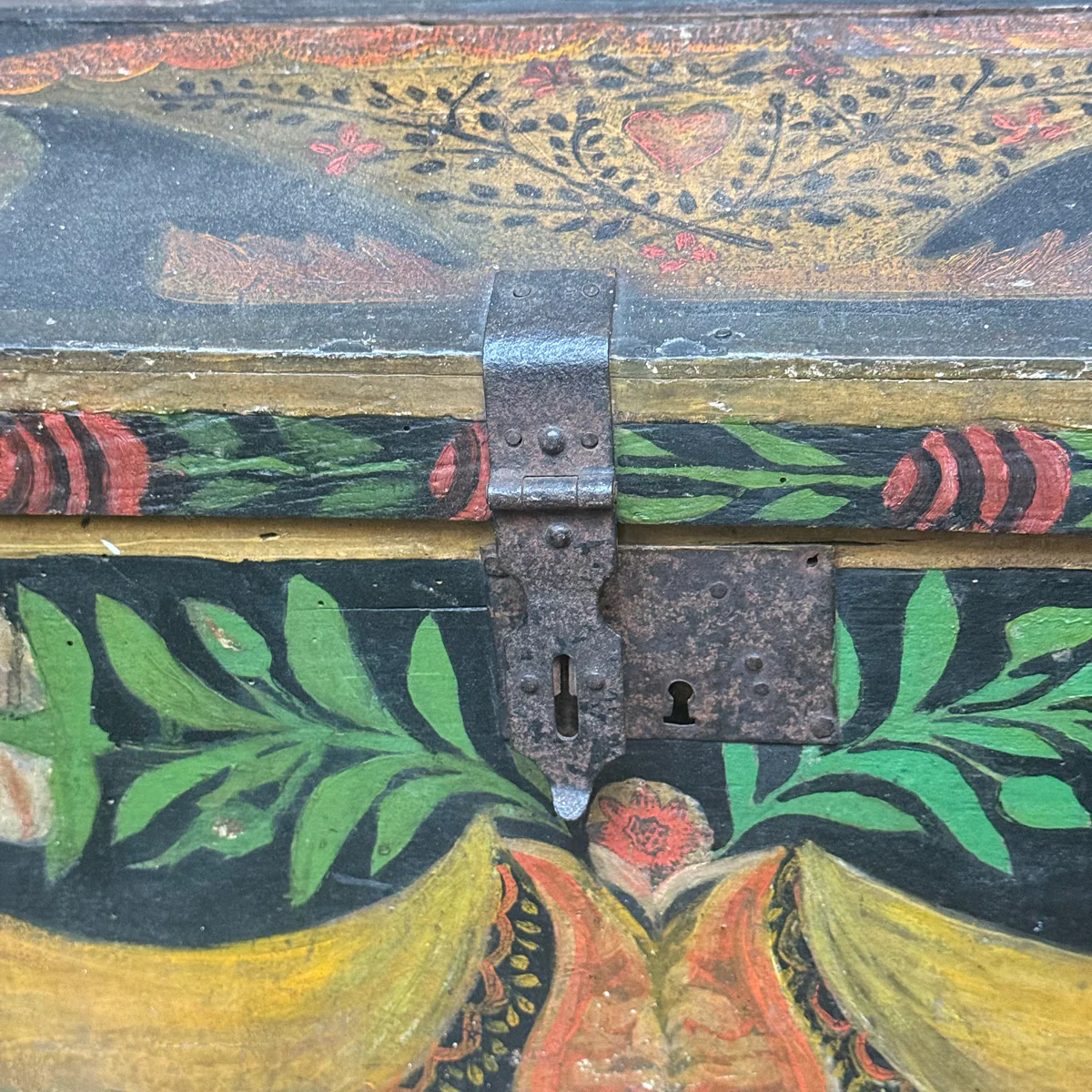 18th-century French Painted Trunk - Image 5