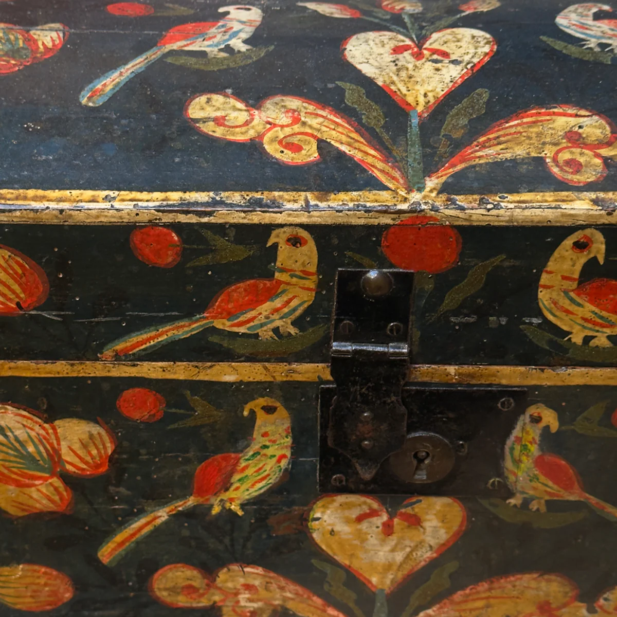 18th-century French Painted Trunk - Image 7