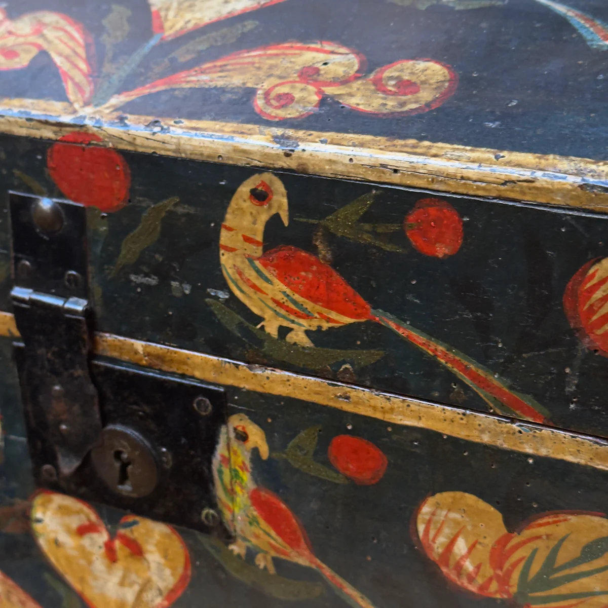 18th-century French Painted Trunk - Image 8