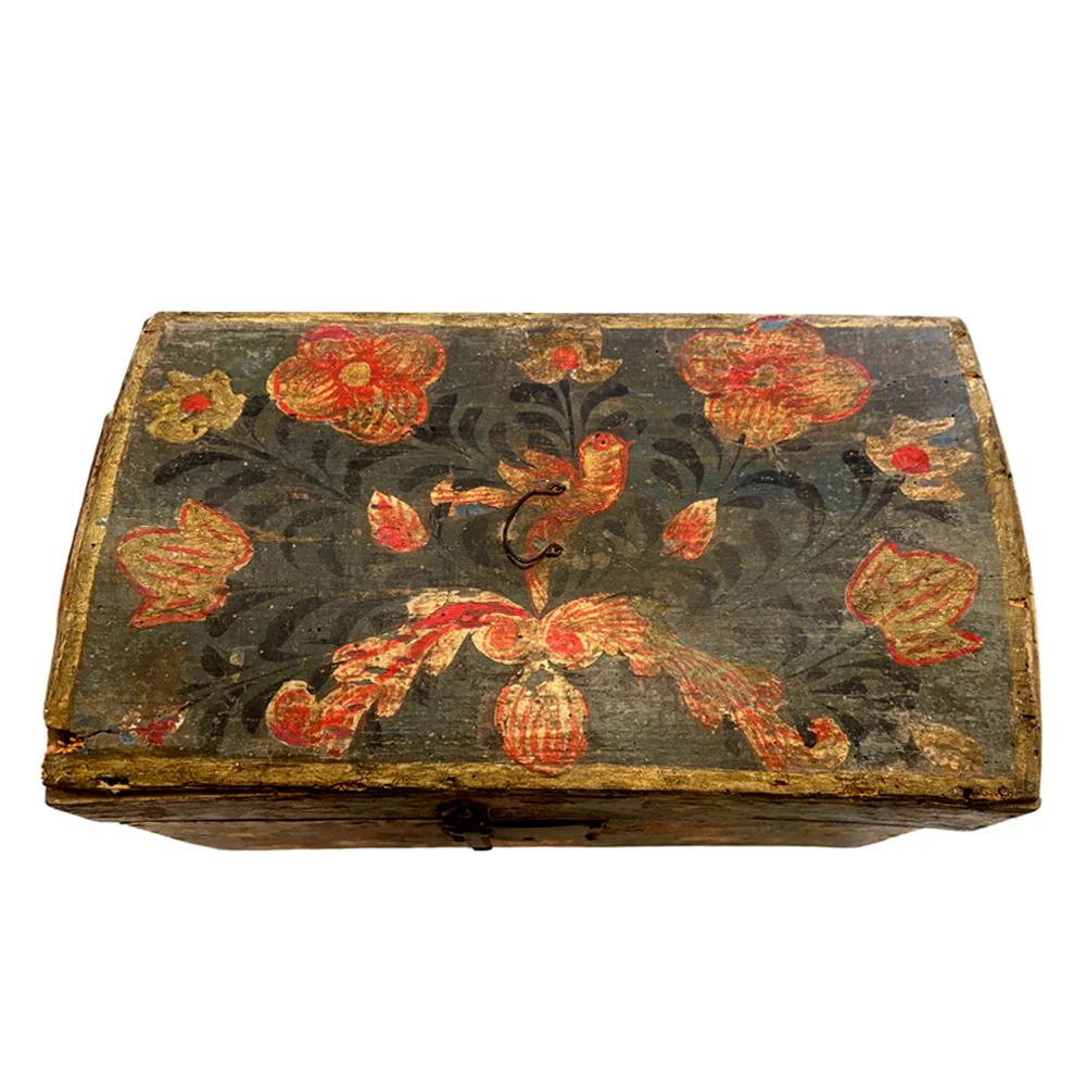 18th-century French Painted Trunk - Image 4