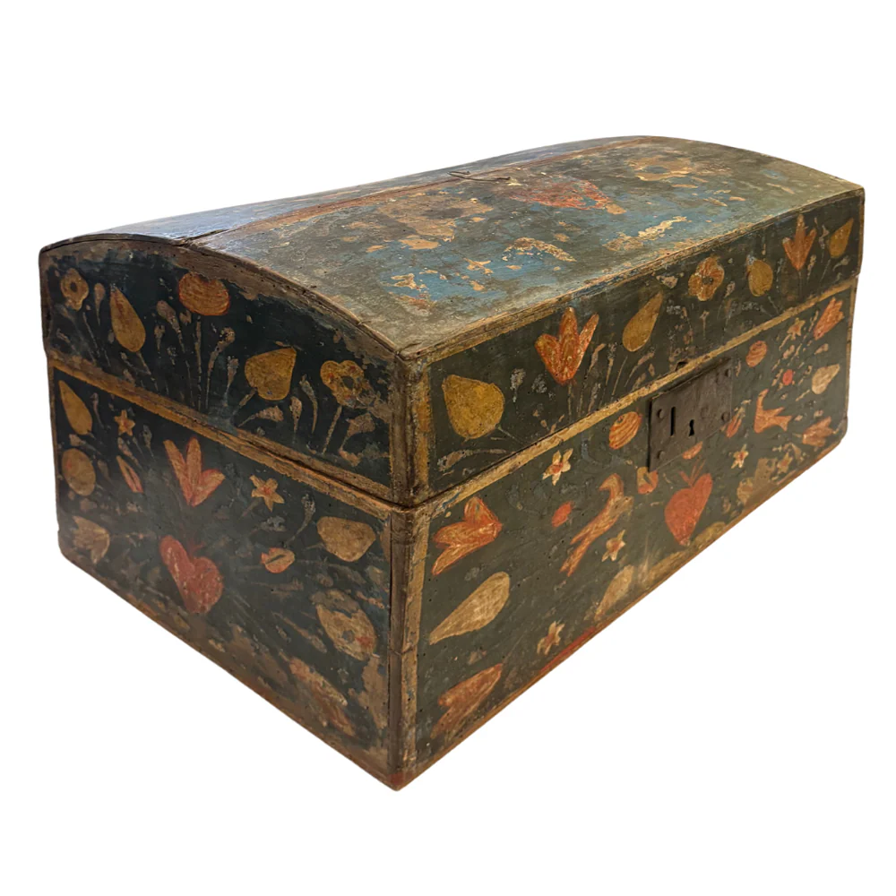 18th-century French Painted Trunk - Image 2