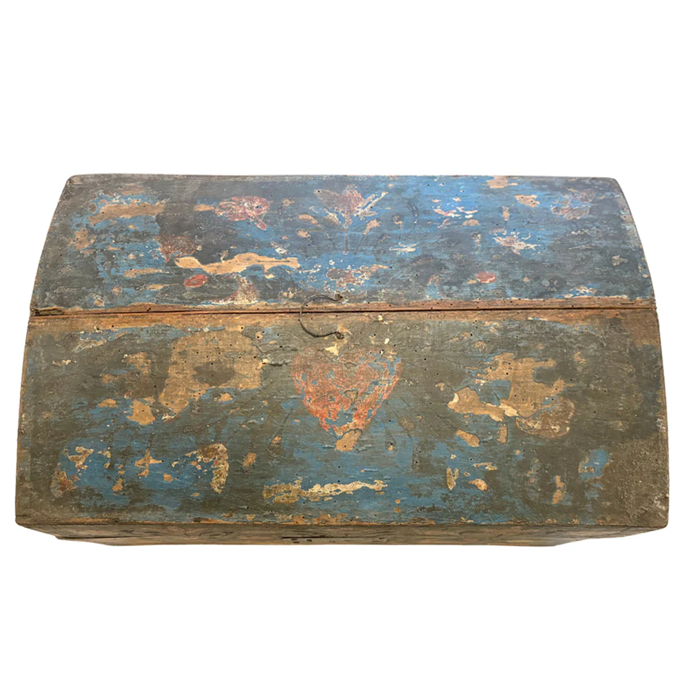18th-century French Painted Trunk - Image 3