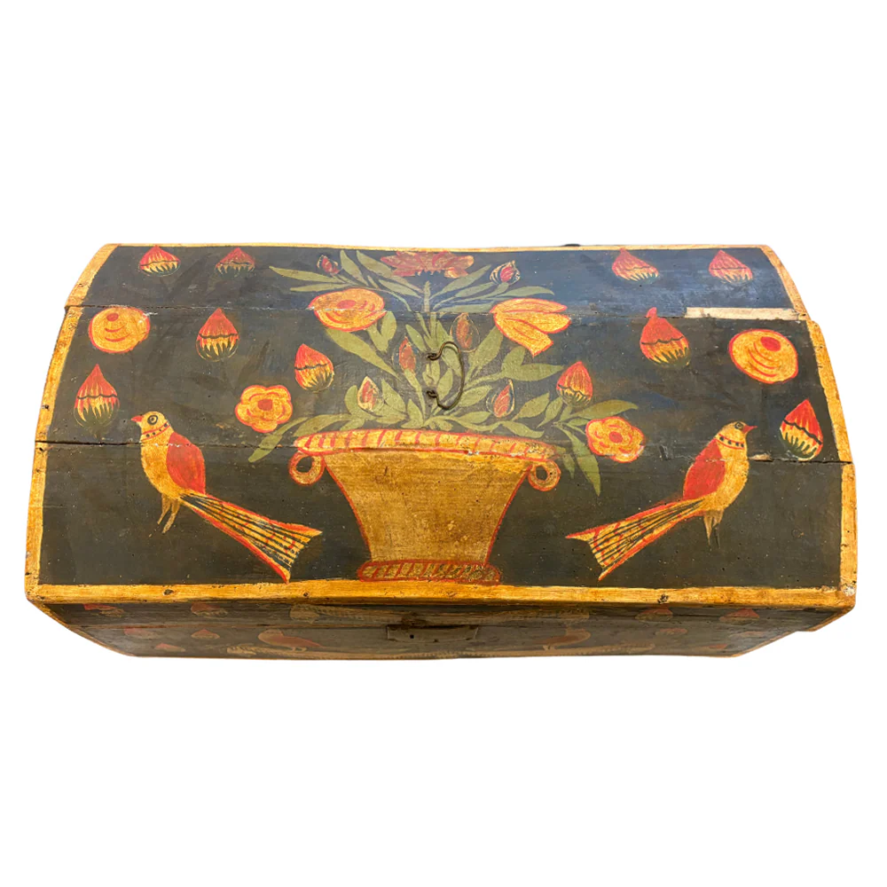 18th-century French Painted Trunk - Image 3