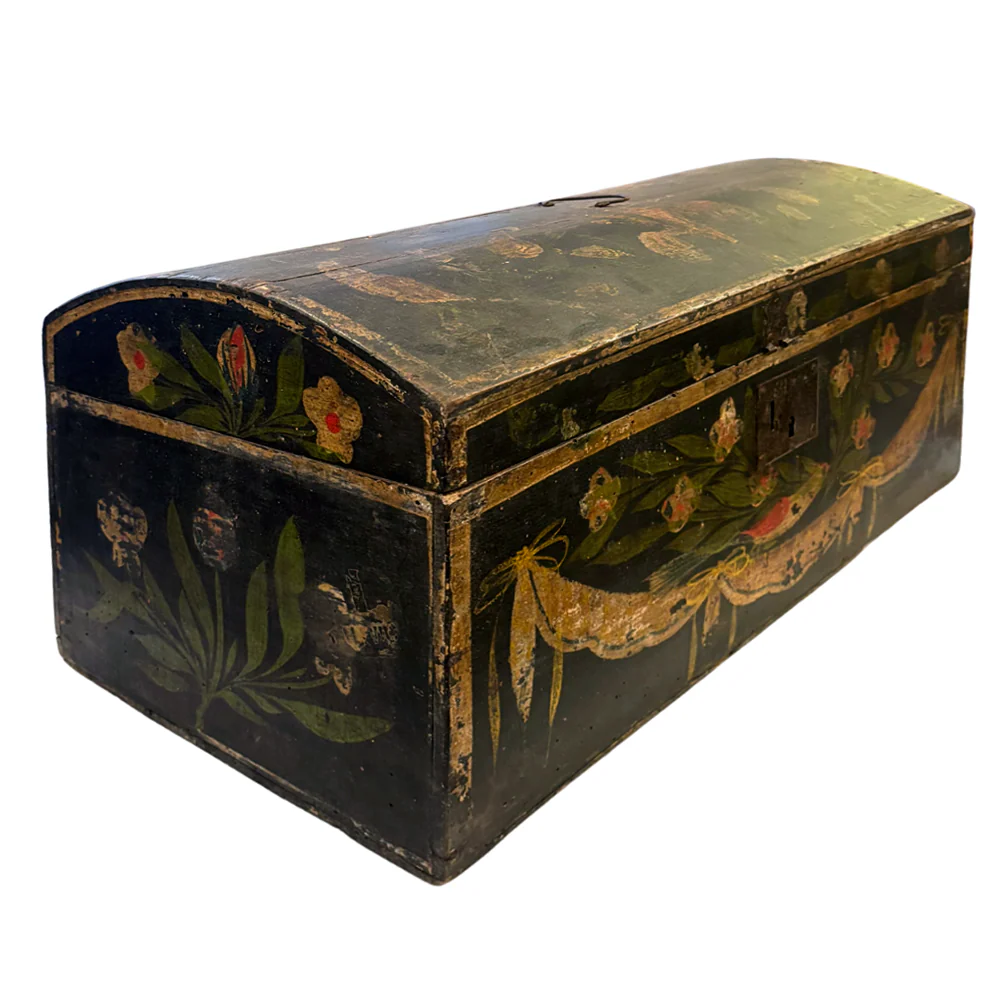 18th-century French Painted Trunk - Image 2