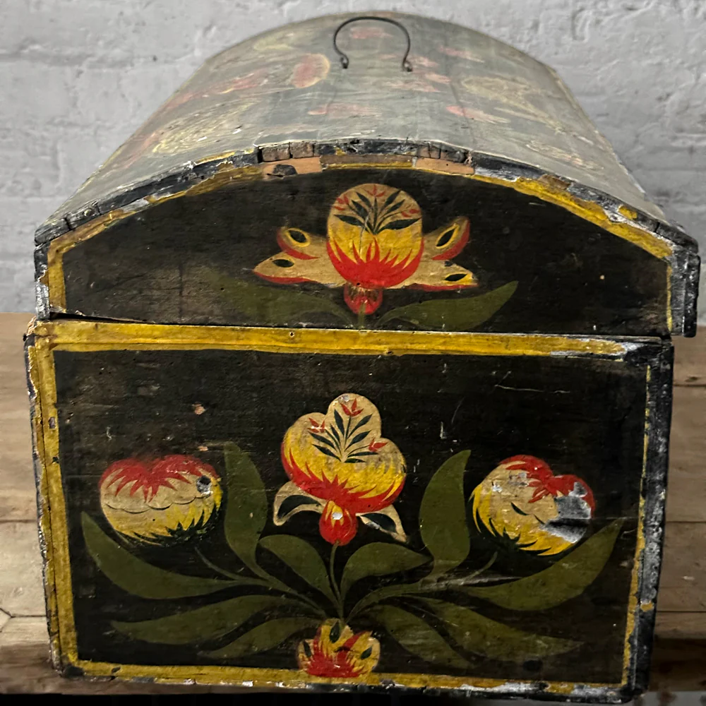 18th Century French Painted Trunk - Image 7