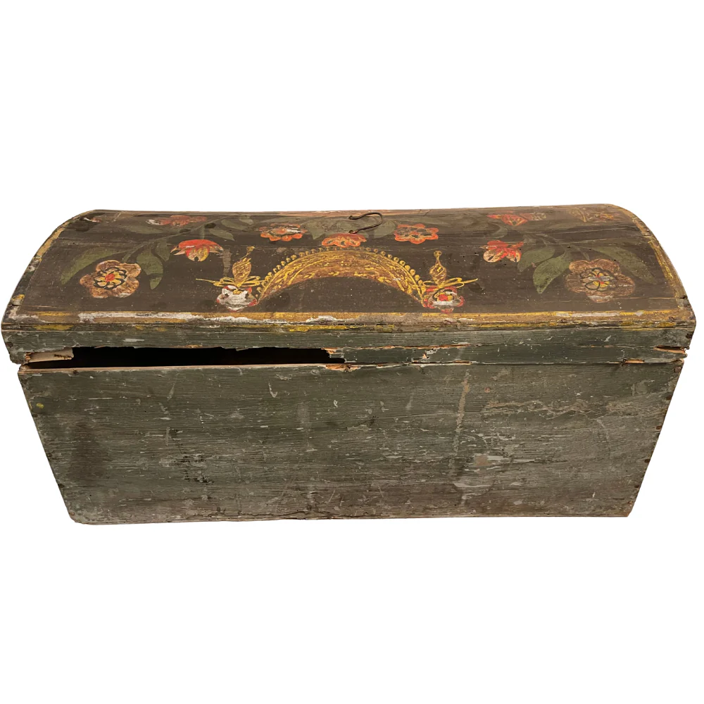 18th Century French Painted Trunk - Image 8