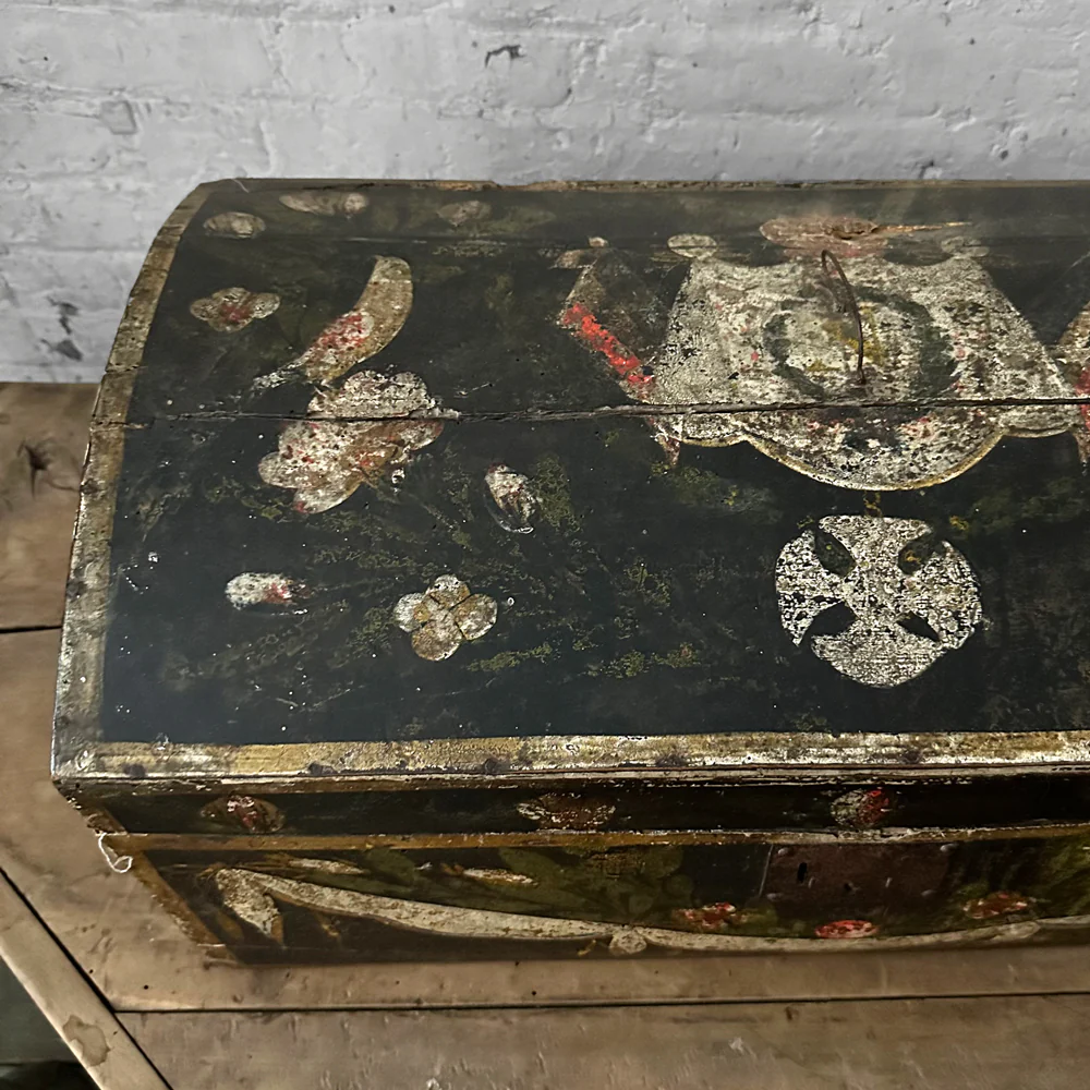 18th Century French Painted Trunk - Image 4