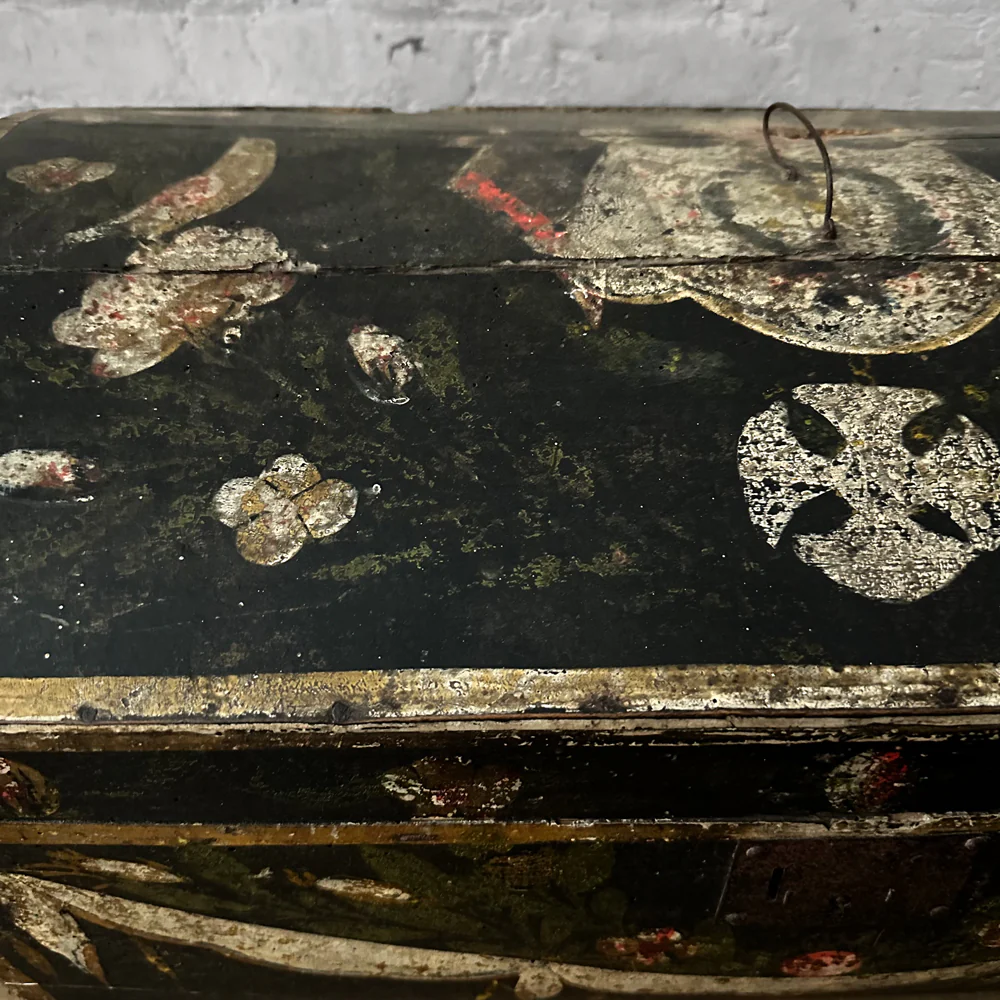 18th Century French Painted Trunk - Image 5
