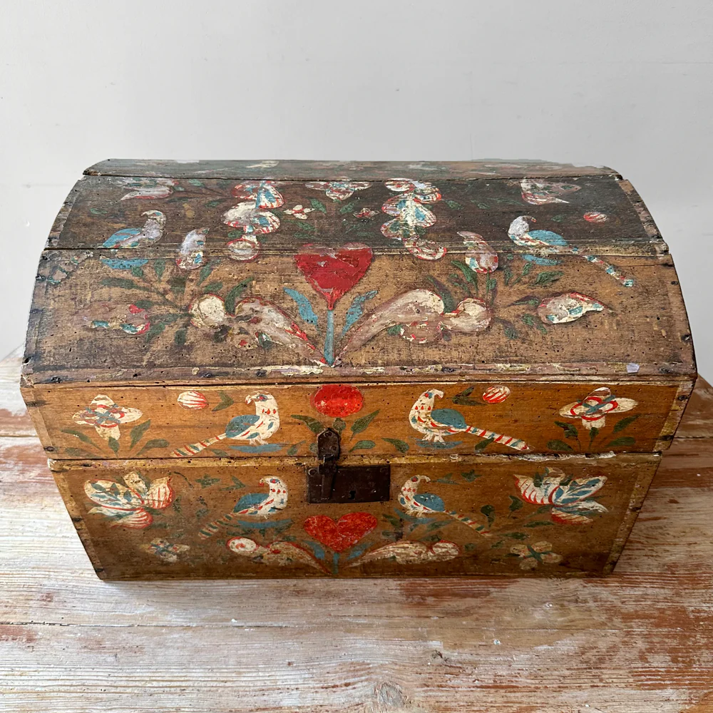 18th-Century French Painted Trunk - Image 3