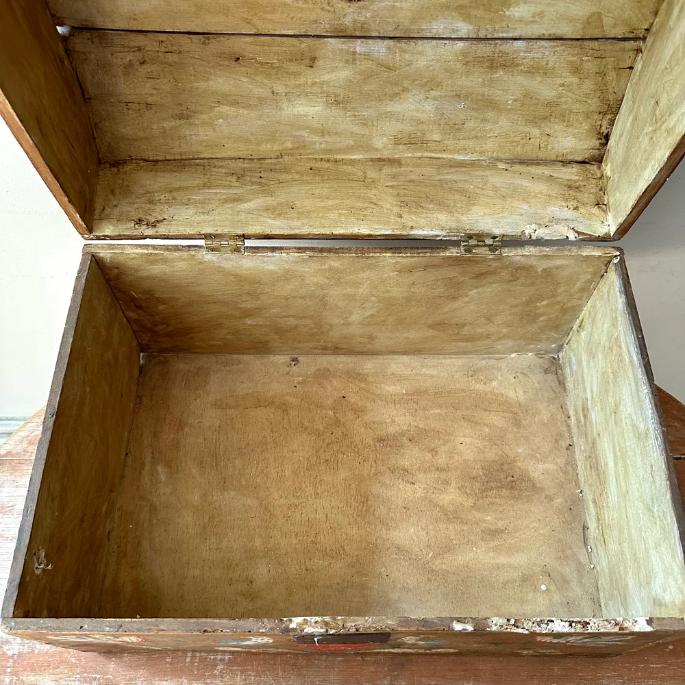 18th-Century French Painted Trunk - Image 6