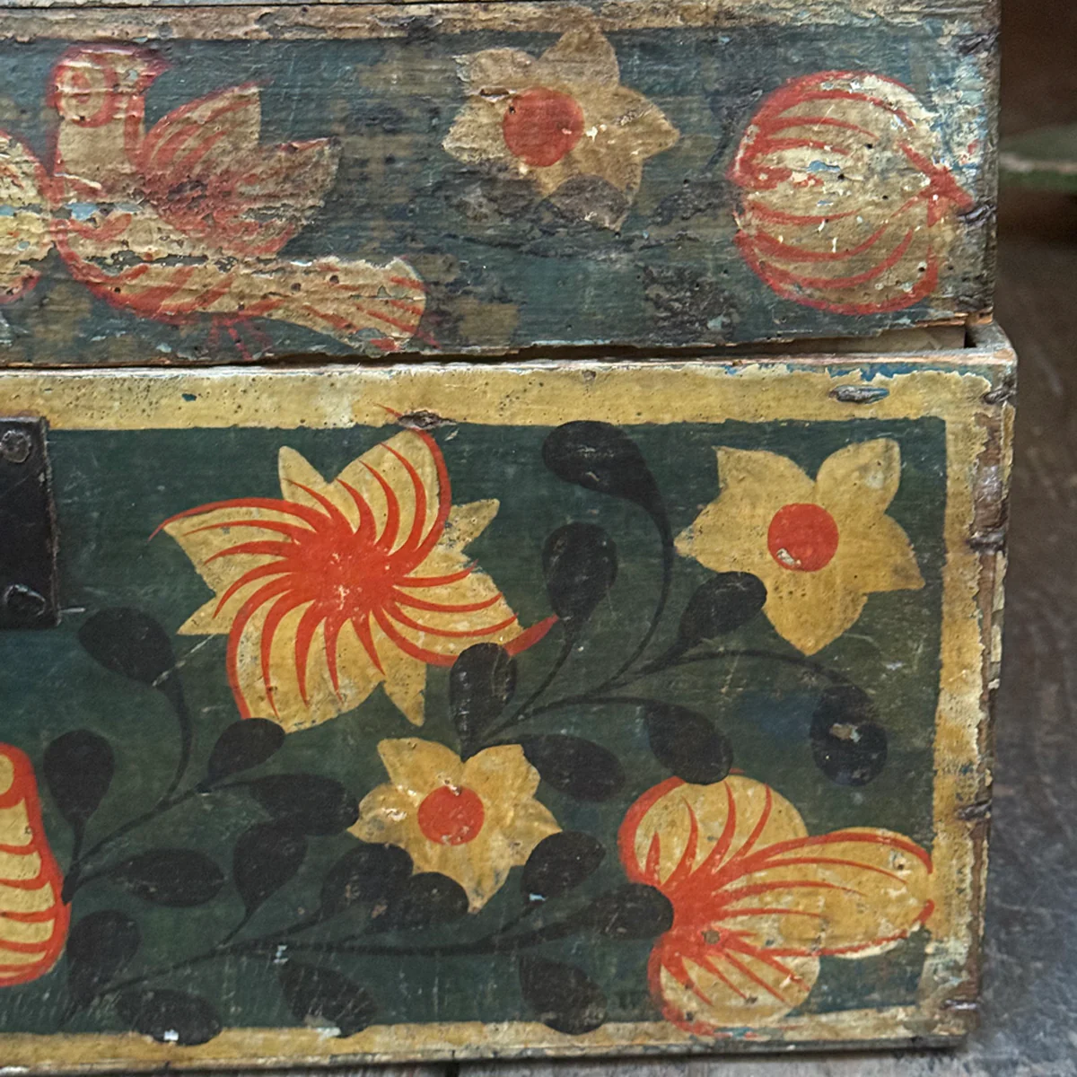 18th-century French Painted Trunk - Image 7