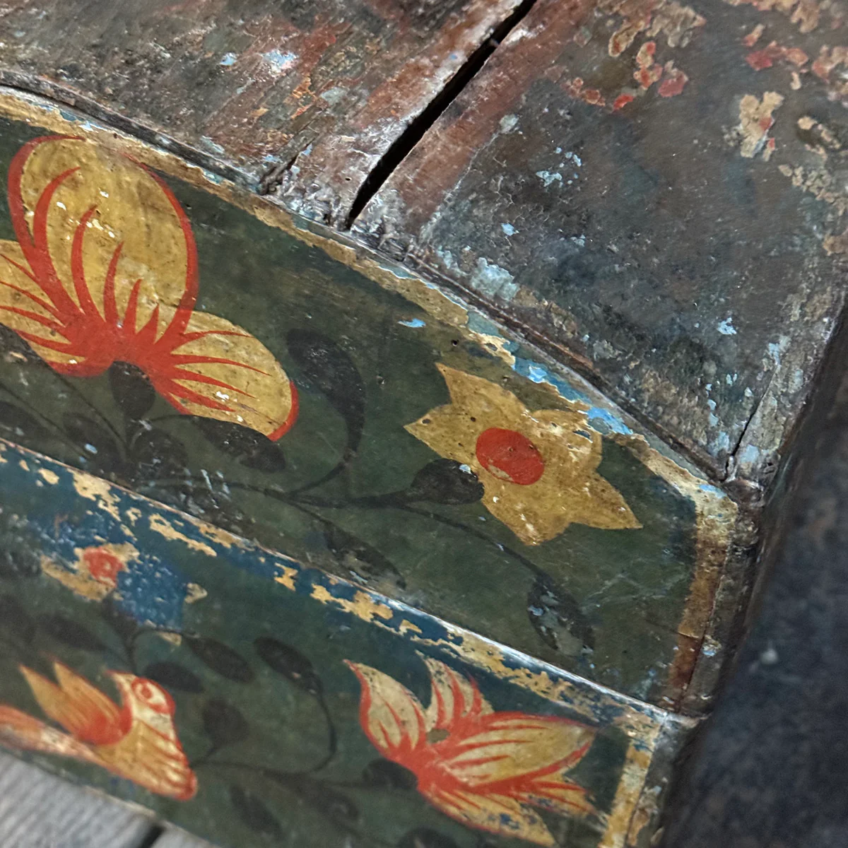 18th-century French Painted Trunk - Image 8