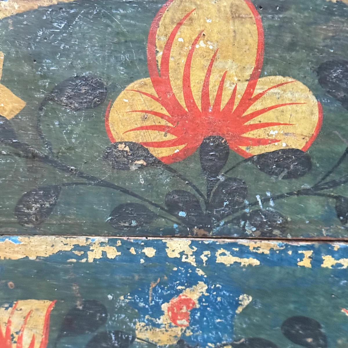 18th-century French Painted Trunk - Image 9