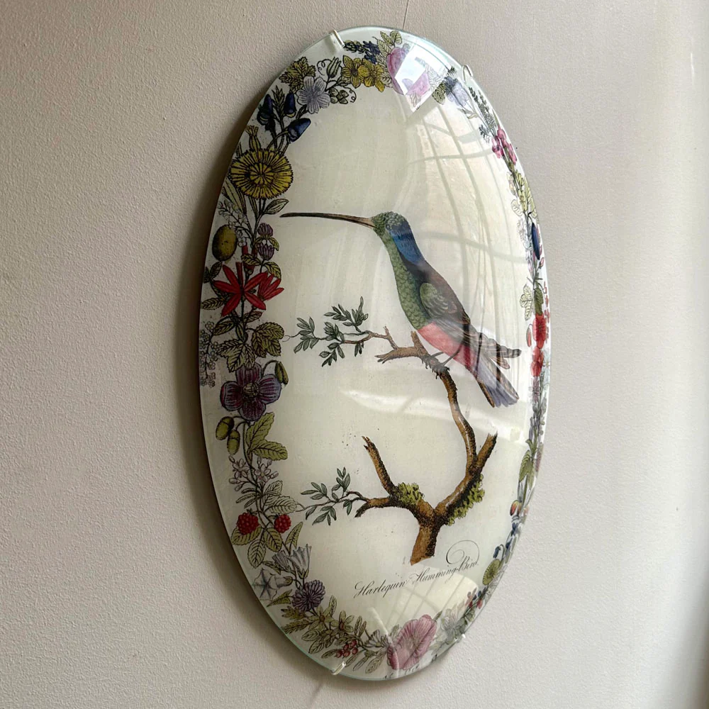 Harlequin Hummingbird with Flowers (Convex) - Image 3