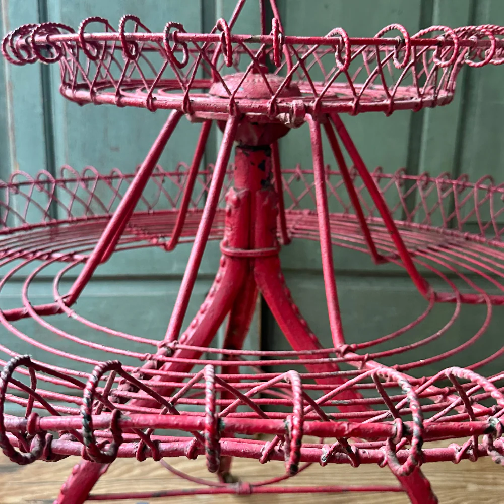 19th-century American Florist’s Wirework Spinning Plant Stand - Image 5