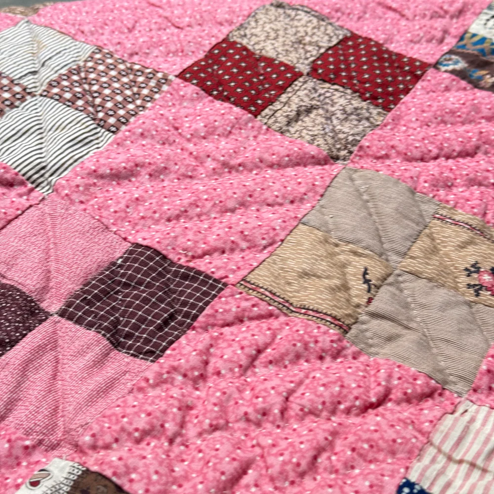 19th-century American Hand-Stitched Quilt #2 - Image 6
