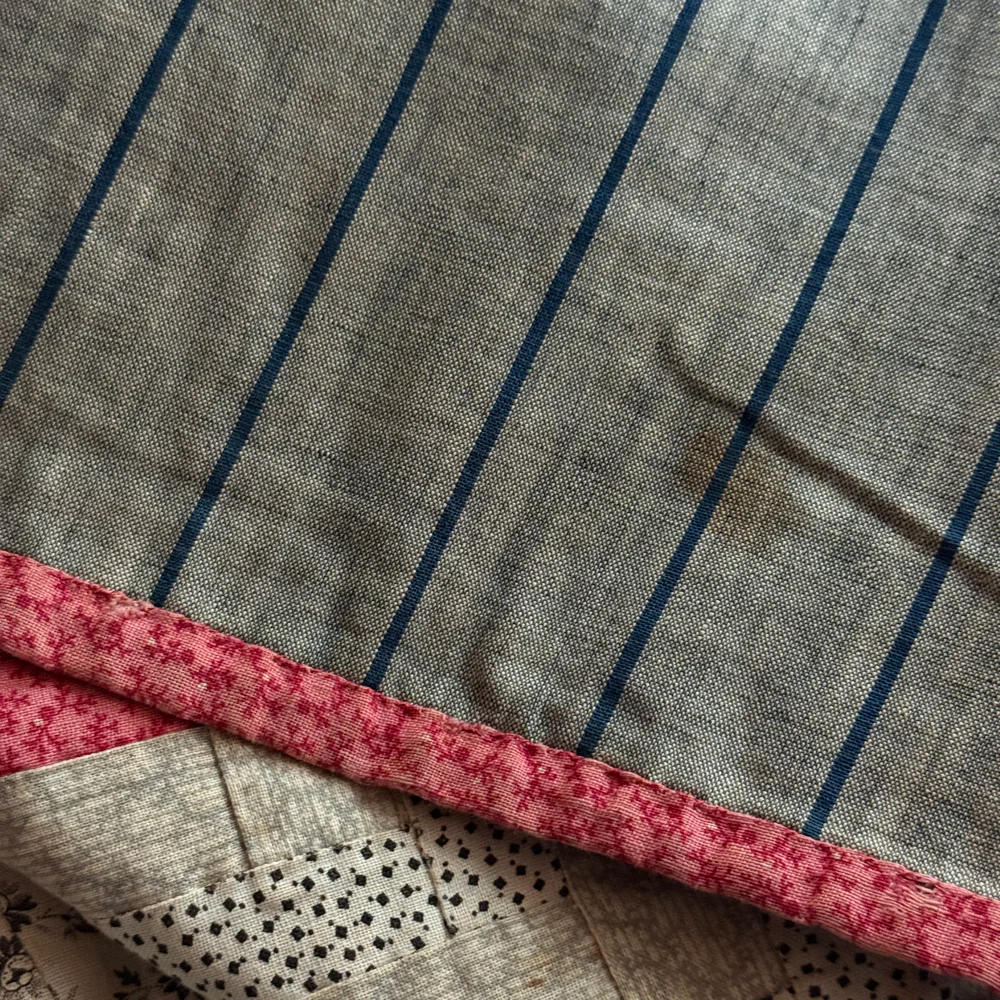 19th-century American Hand-Stitched Quilt #4 - Image 13