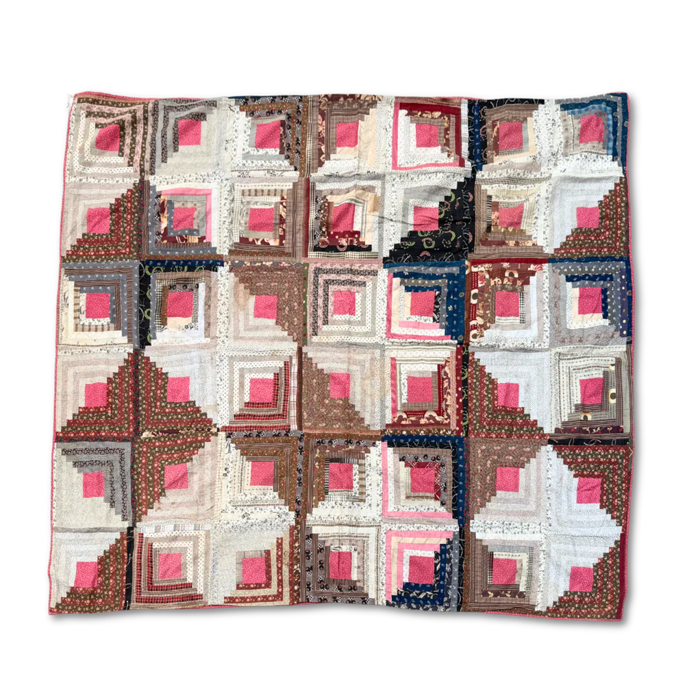 19th-century American Hand-Stitched Quilt #4 - Image 2