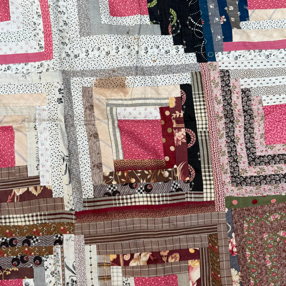 19th-century American Hand-Stitched Quilt #4 - Image 7