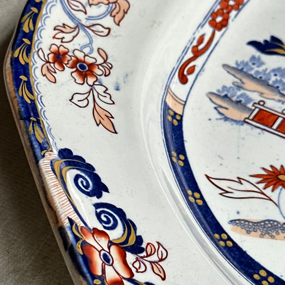 19th-century "Amherst Japan" Stone China Platter - Image 5