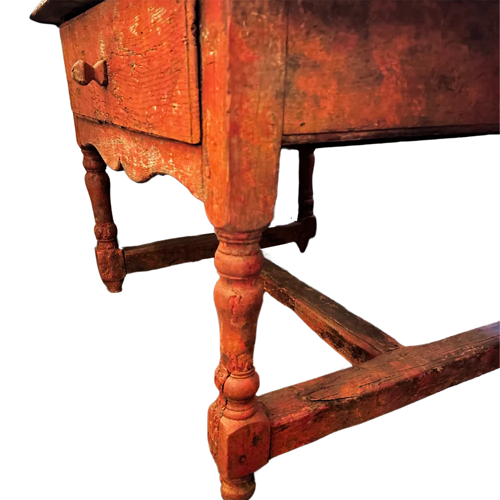 19th Century Painted Antique Table with Drawer - Image 6