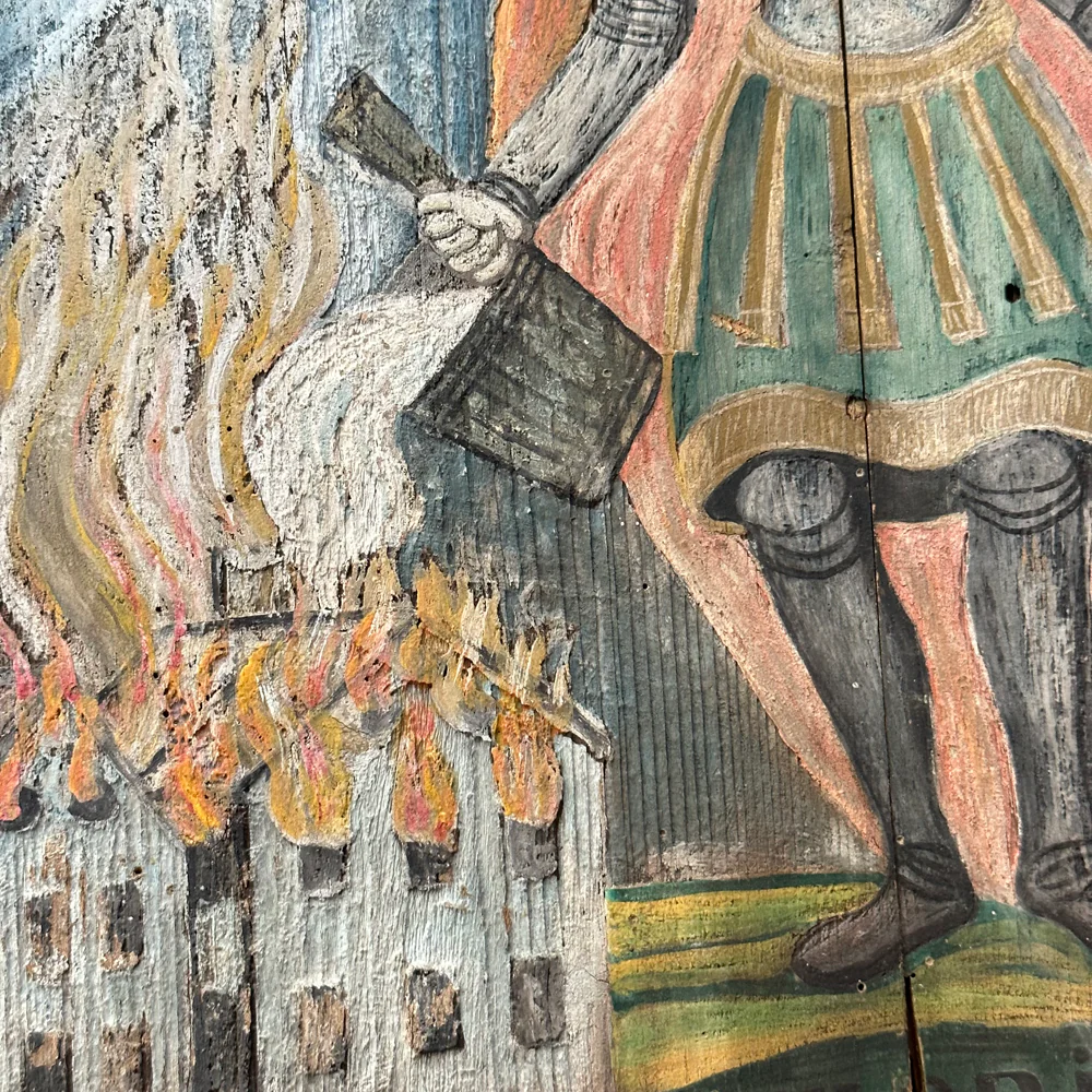 19th-century Austrian St. Florian Fire Protector Painting - Image 2