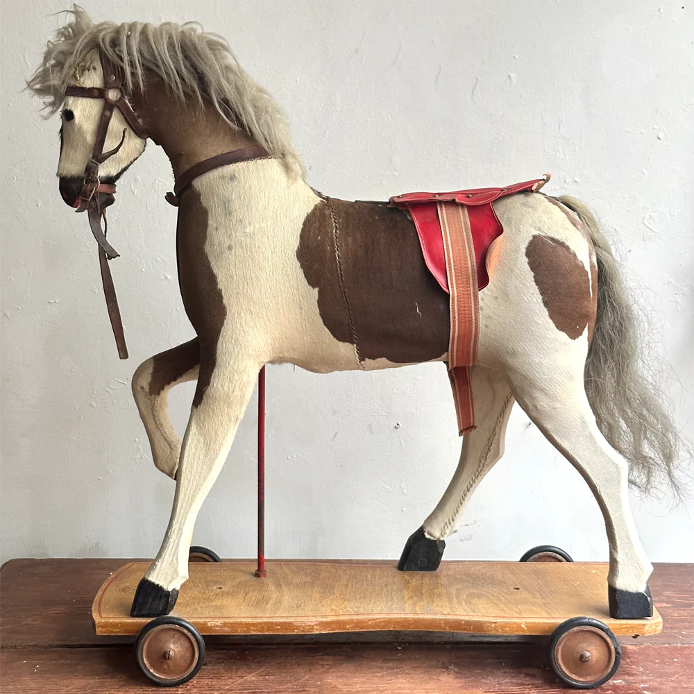 19th-century Austrian Toy Horse on Wheels - Image 3
