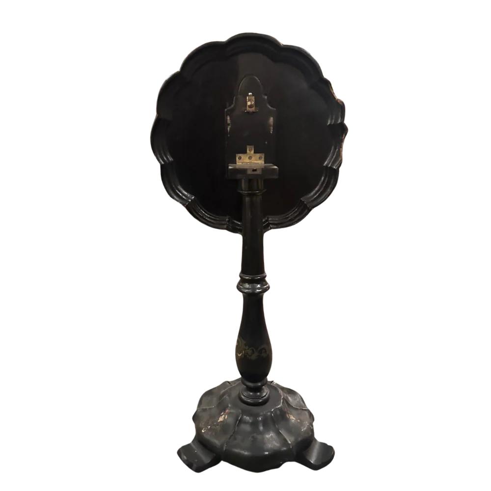 19th-century Decorative Table with Inlaid Papier-Mâché Shell - Image 2