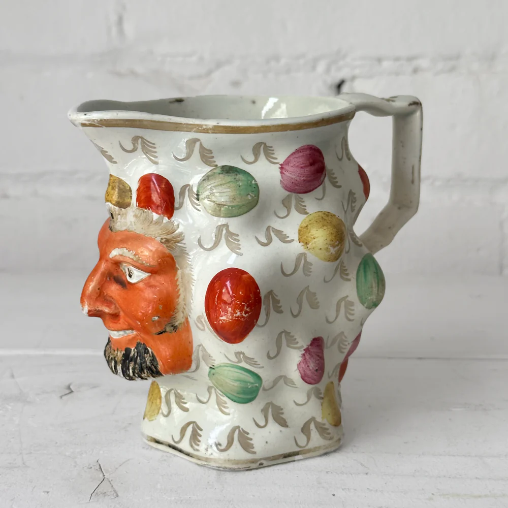 19th-century English Staffordshire Satyr Small Pitcher