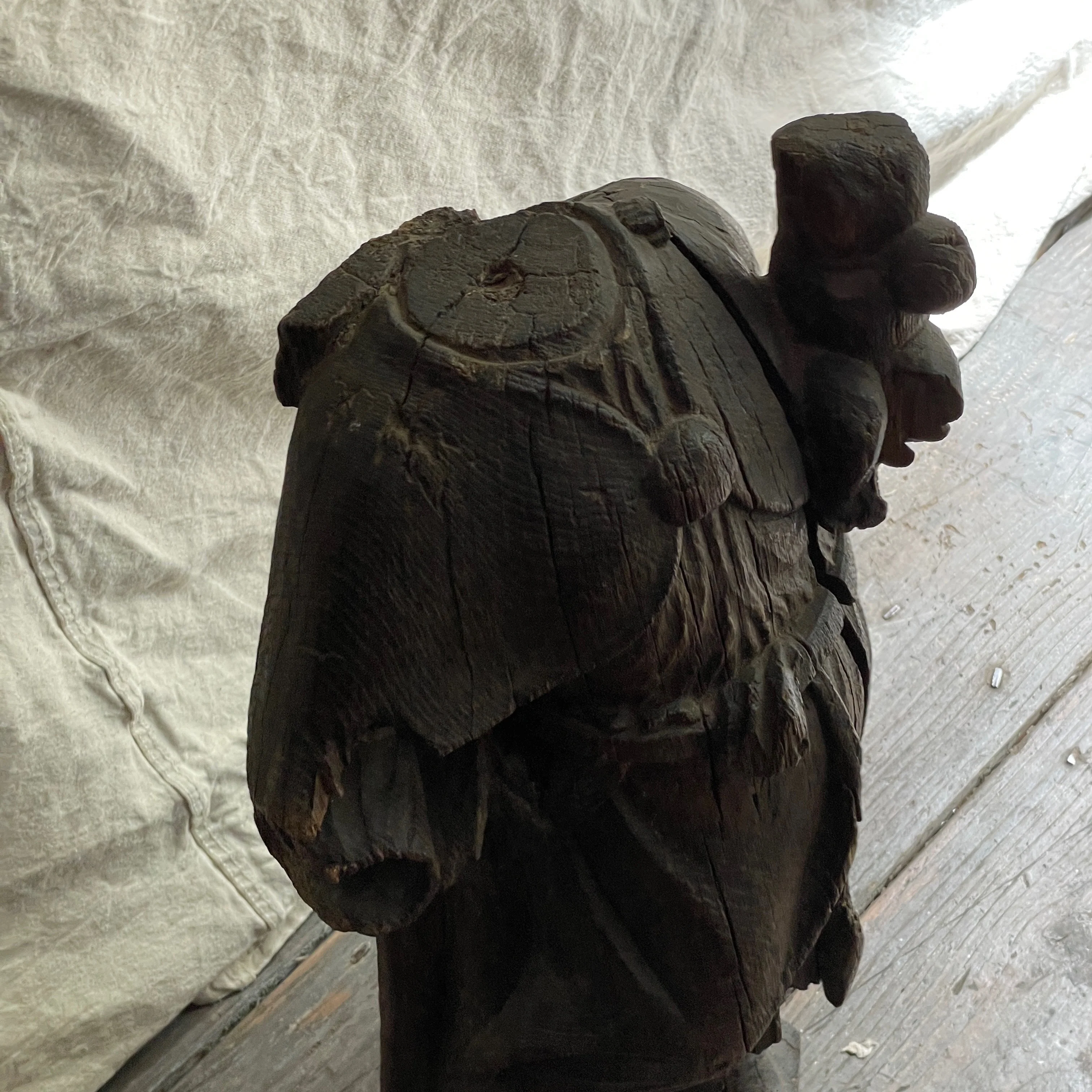 19th Century French Carved Wooden Figure - Image 3