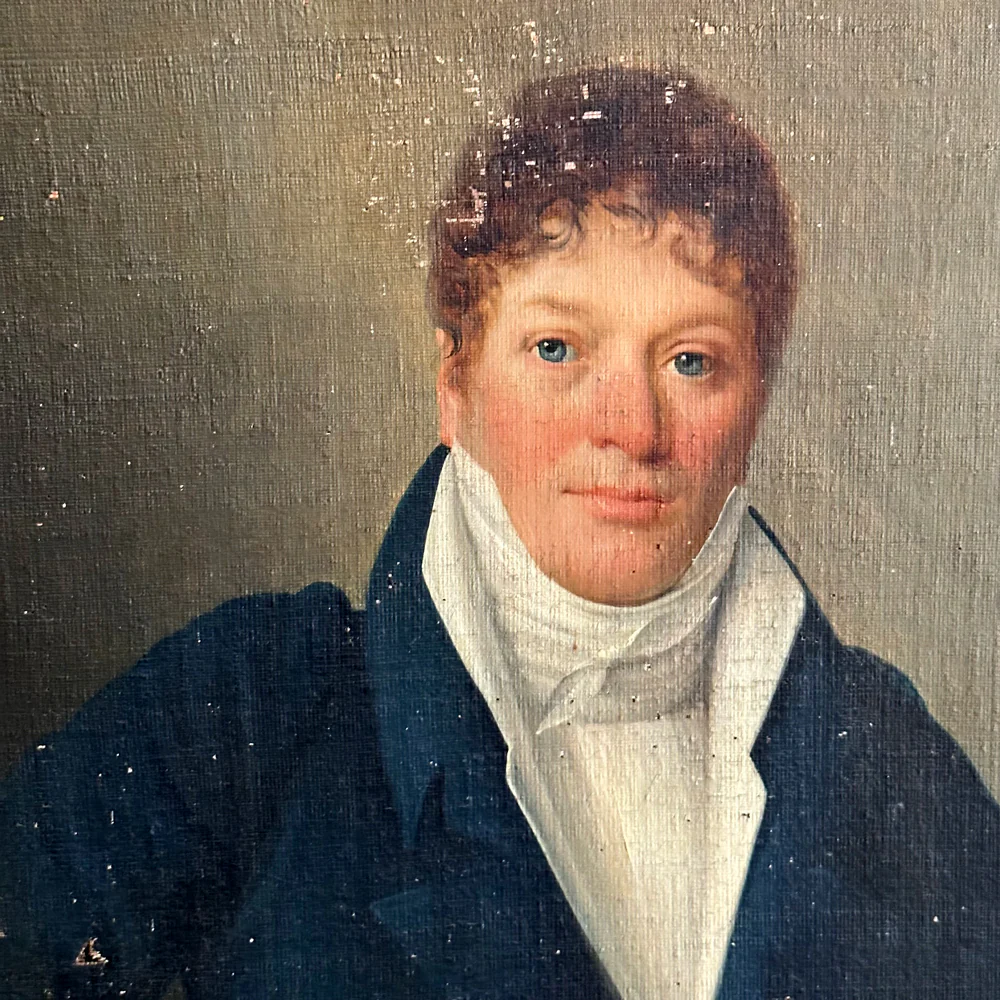 19th Century French Portrait Painting on Linen Canvas - Image 2