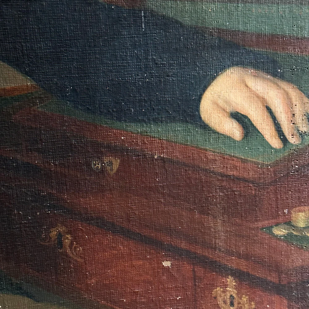 19th Century French Portrait Painting on Linen Canvas - Image 3