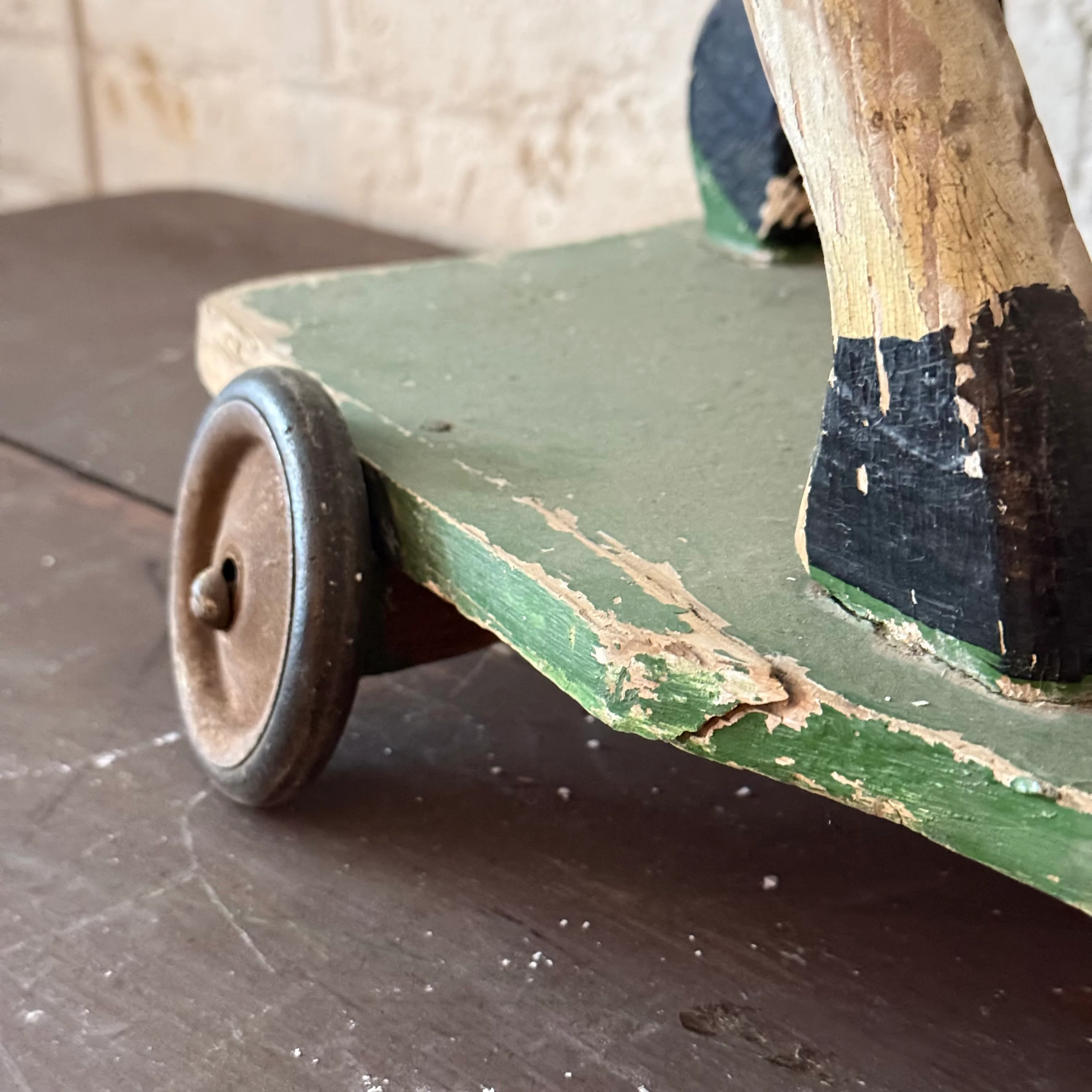 19th-century French Toy Horse on Wheels - Image 3