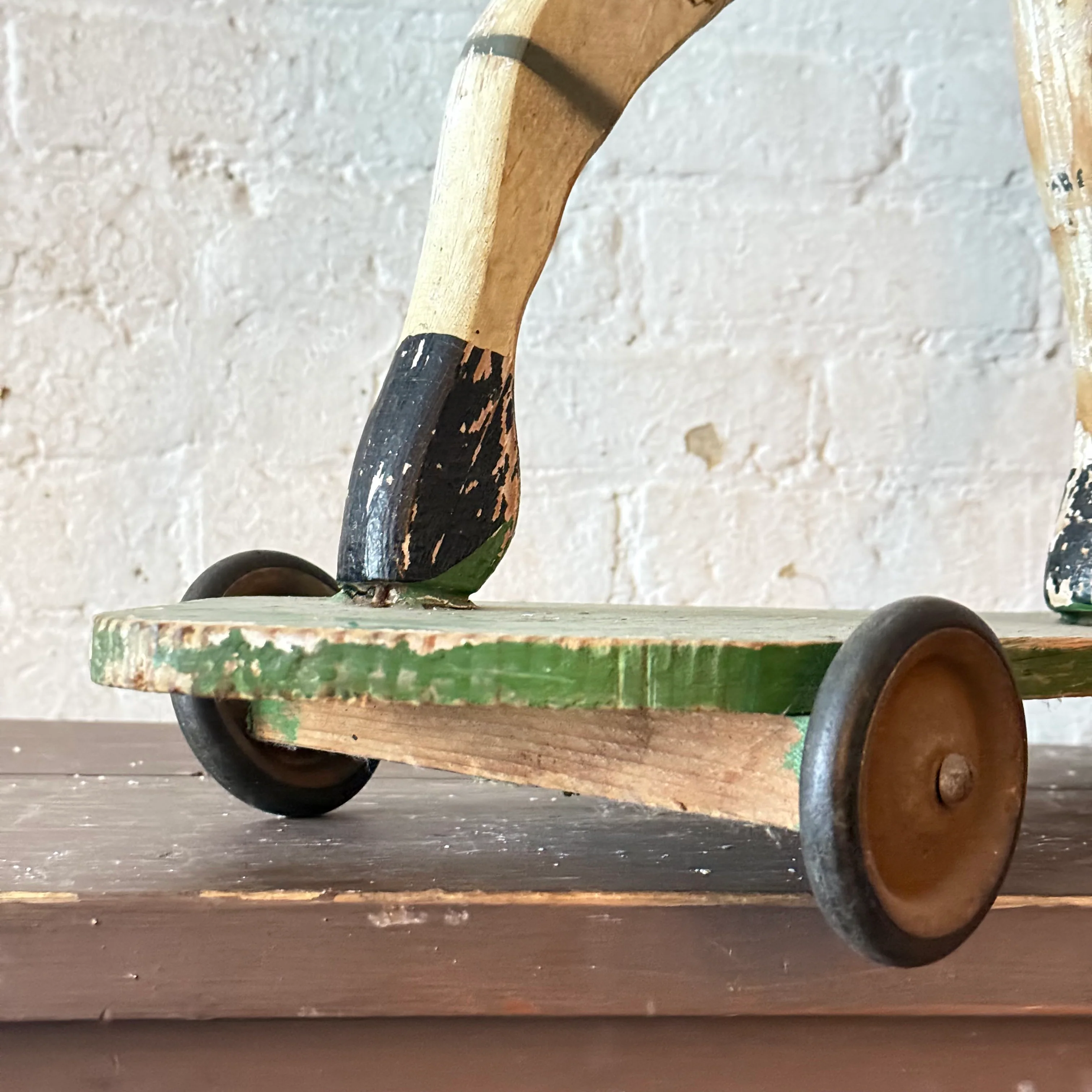 19th-century French Toy Horse on Wheels - Image 4