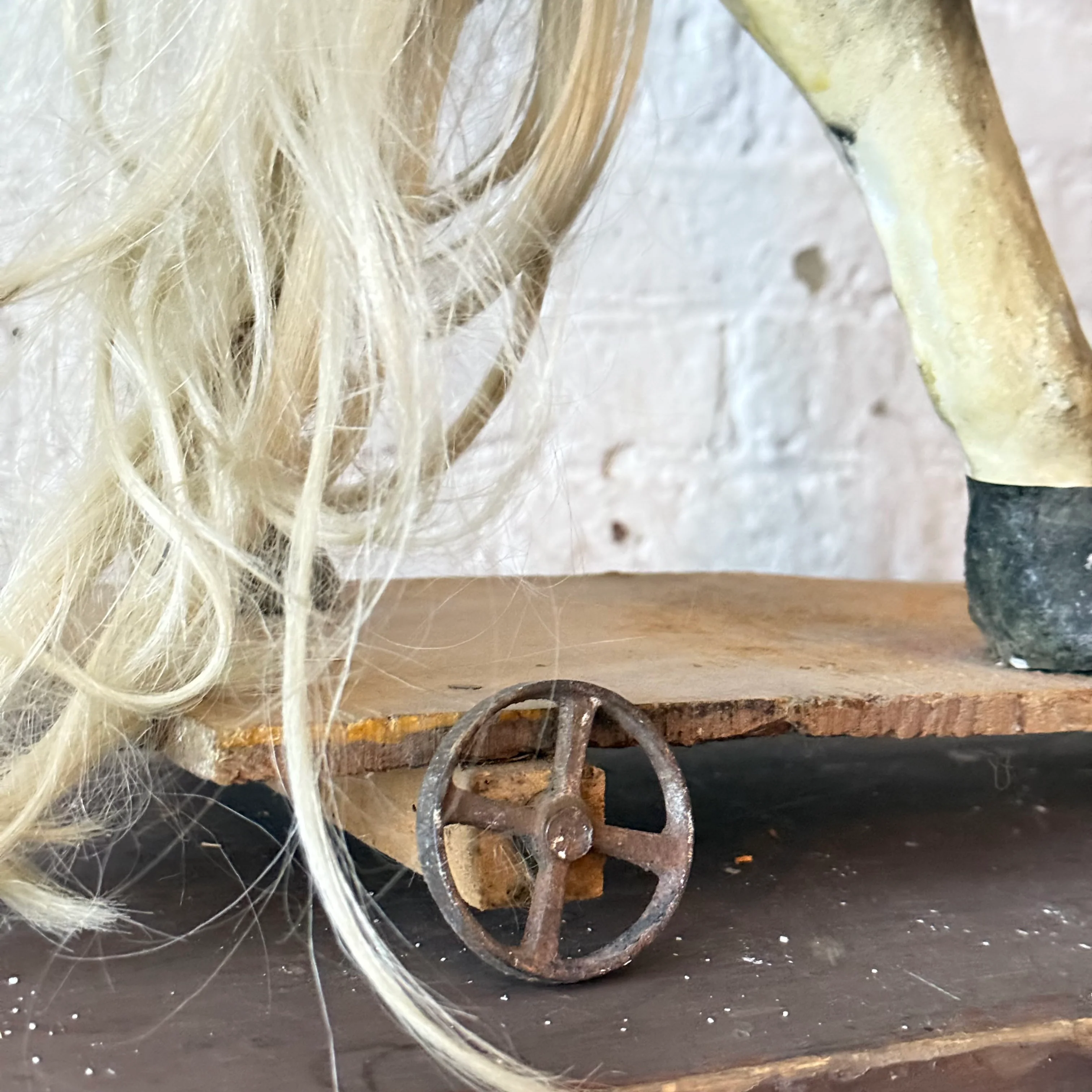 19th-century French Toy Horse on Wheels - Image 4