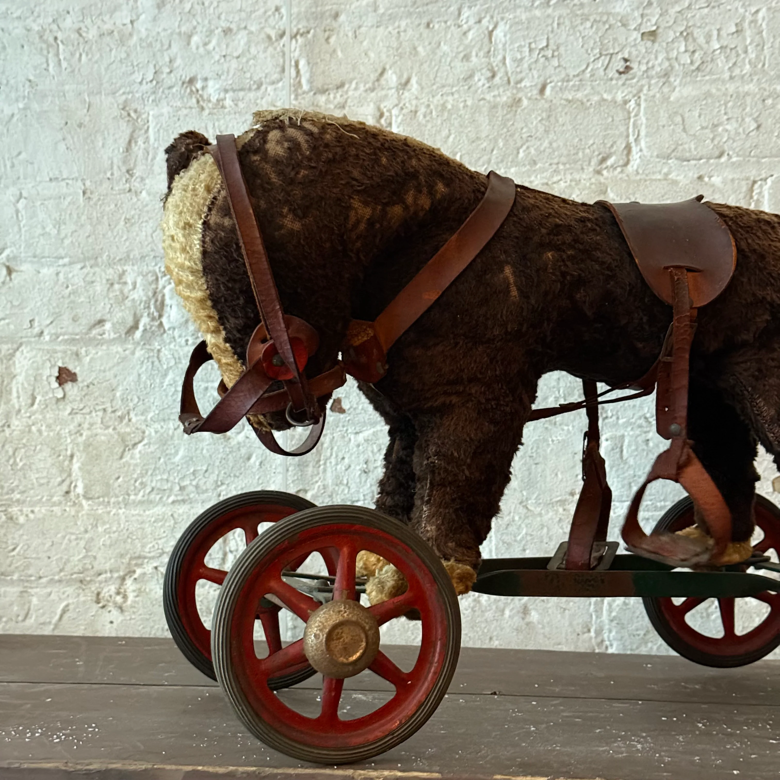 19th-century French Toy Horse on Wheels - Image 3