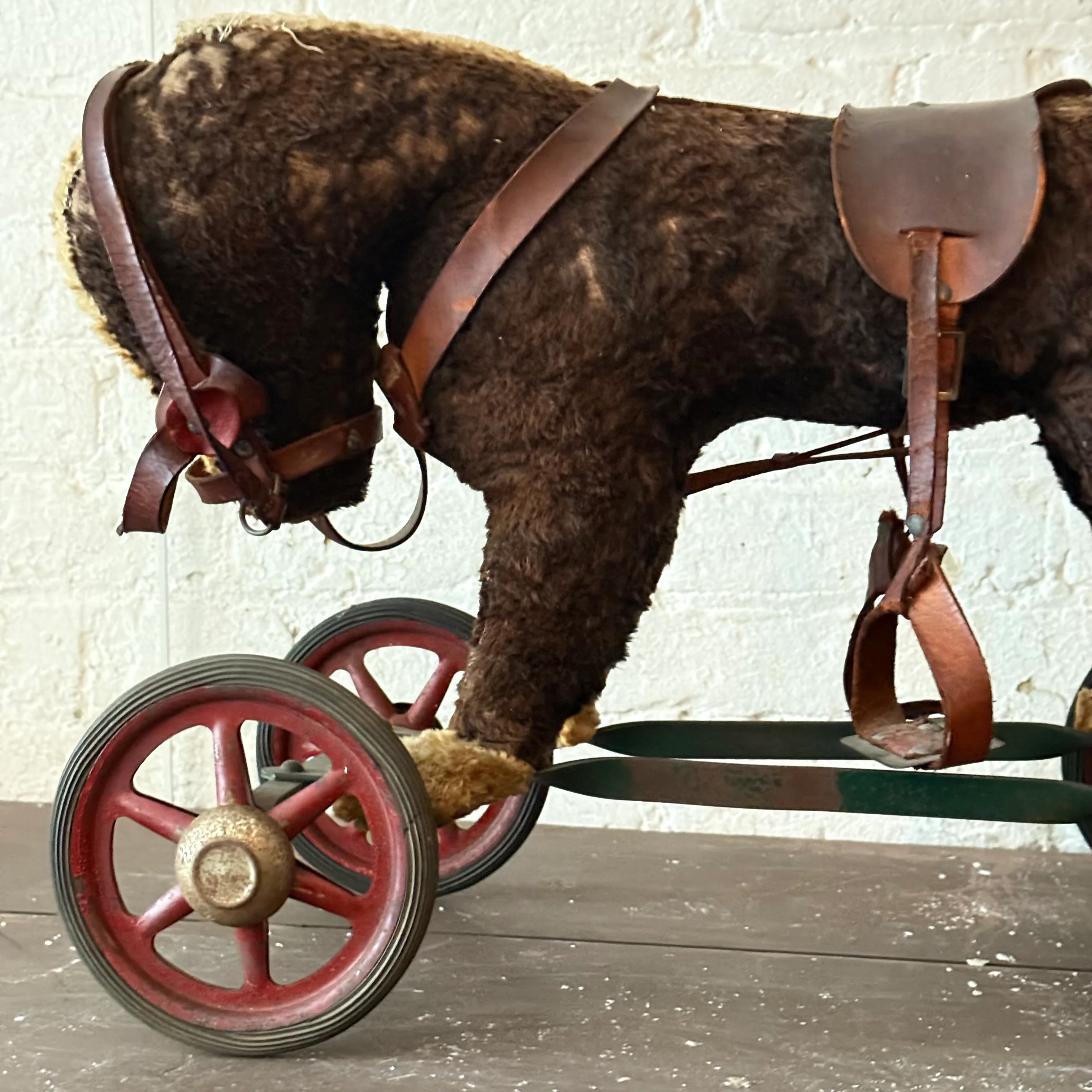 19th-century French Toy Horse on Wheels - Image 9