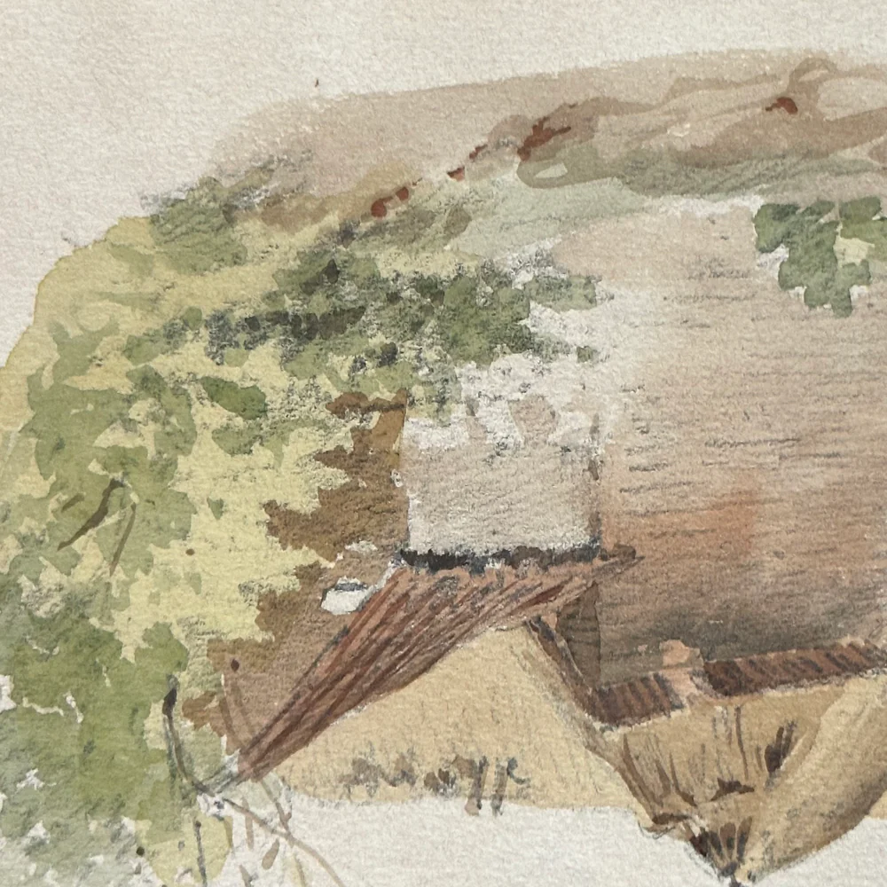 19th Century French Watercolor Painting by Alphonse Baril (43a) - Image 2
