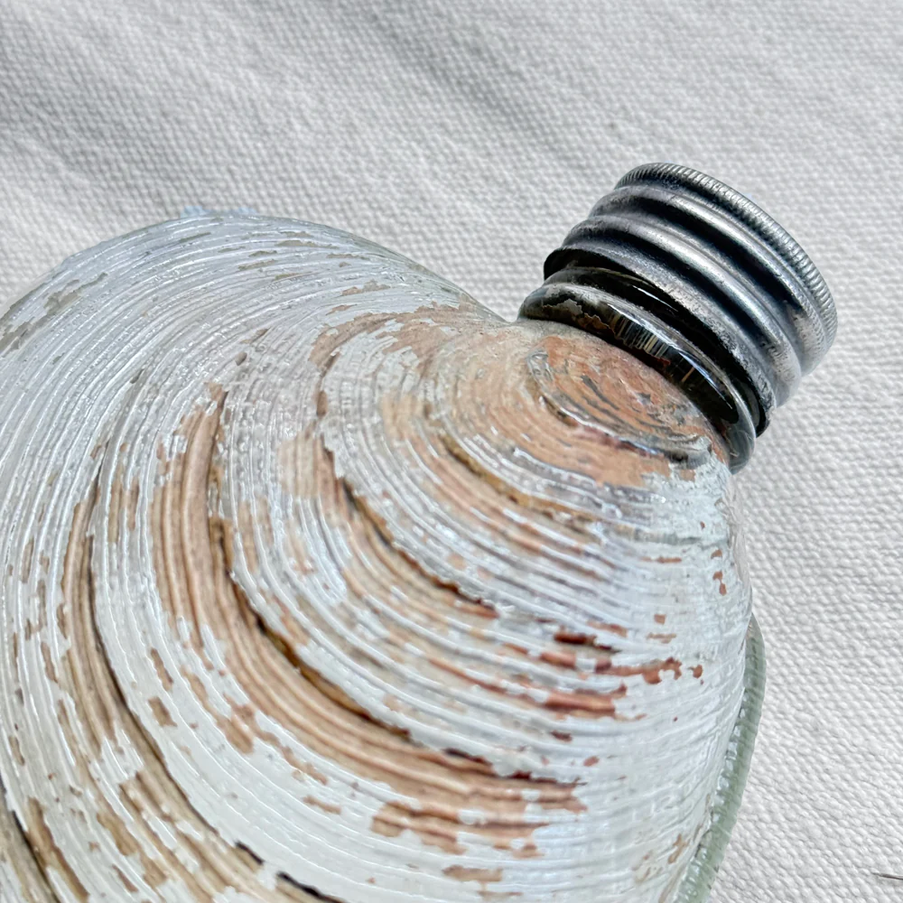 19th-century Glass Shell Flask (#4) - Image 4