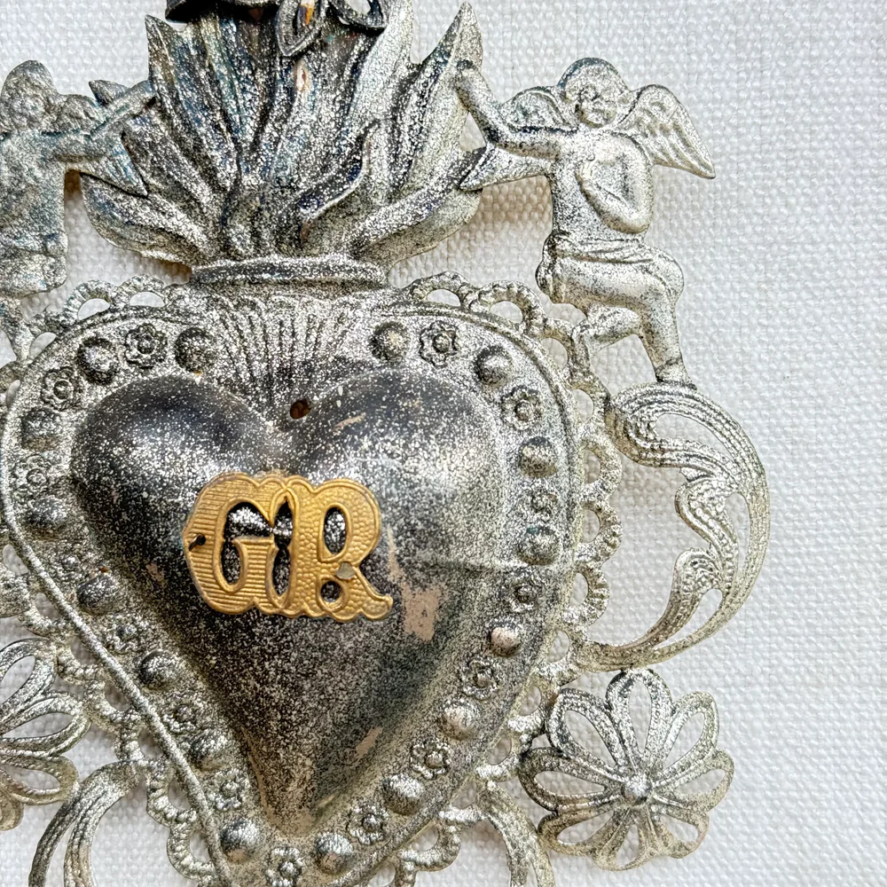 19th-century Italian Ex-Voto Sacred Silver Heart (No. 102) - Image 2