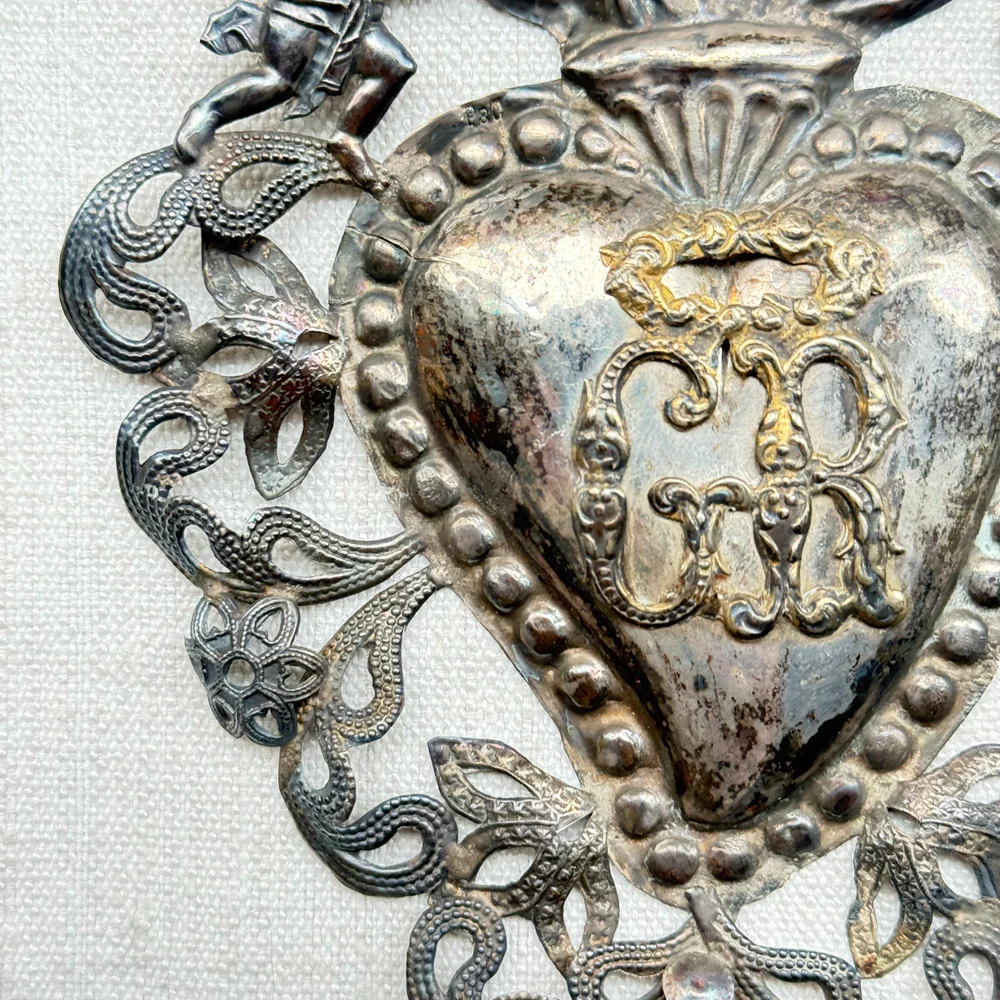 19th-century Italian Ex-Voto Sacred Silver Heart (No. 115) - Image 2