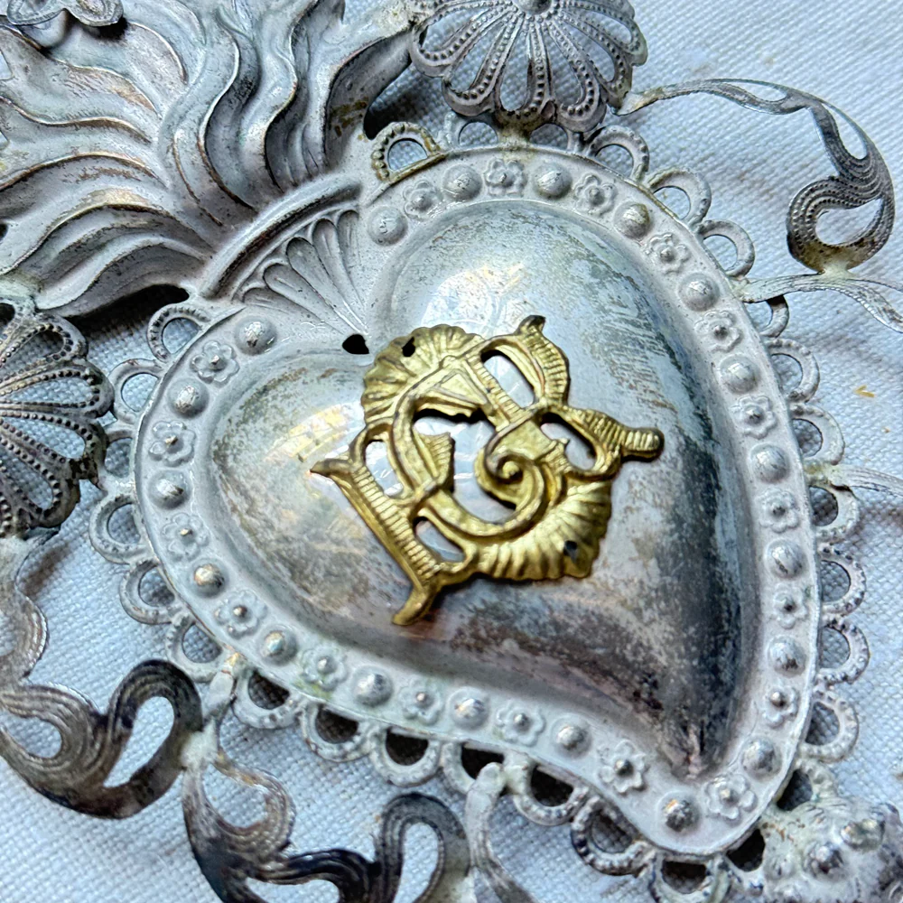 19th-century Italian Ex-Voto Sacred Silver Heart (No. 6-26) - Image 2