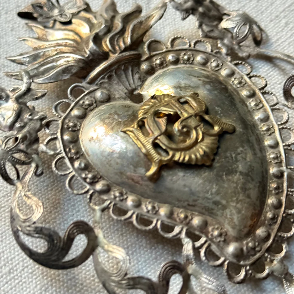 19th Century Italian Ex-Voto Sacred Silver Heart (No. 7) - Image 2