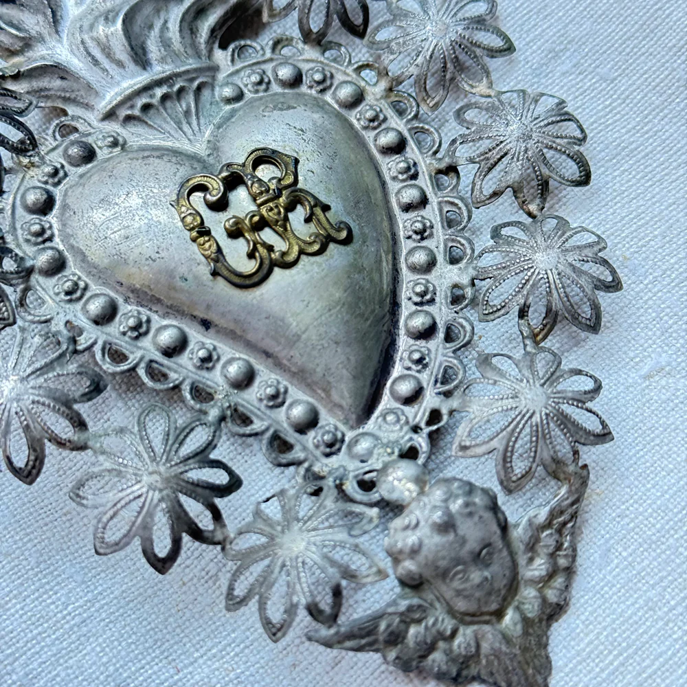 19th-century Italian Ex-Voto Sacred Silver Heart (No. 8-26) - Image 2